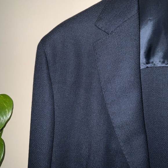 Maurizio Baldassari, Men's Navy Blue Blazer, Nicely Textured, 100%Virgin Wool, - Picture 2 of 9